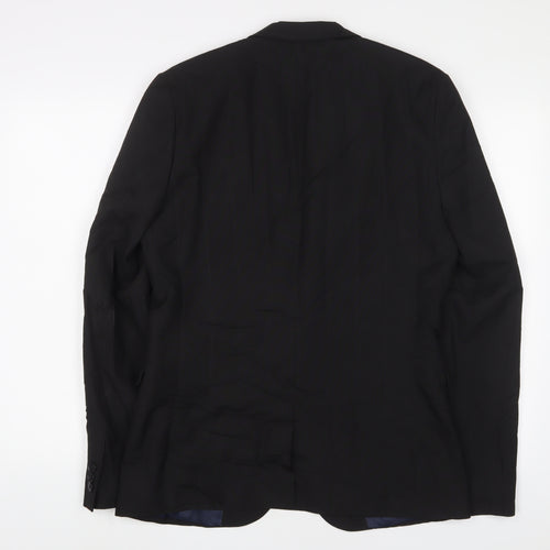 NEXT Mens Black Polyester Jacket Suit Jacket Size 38 Regular