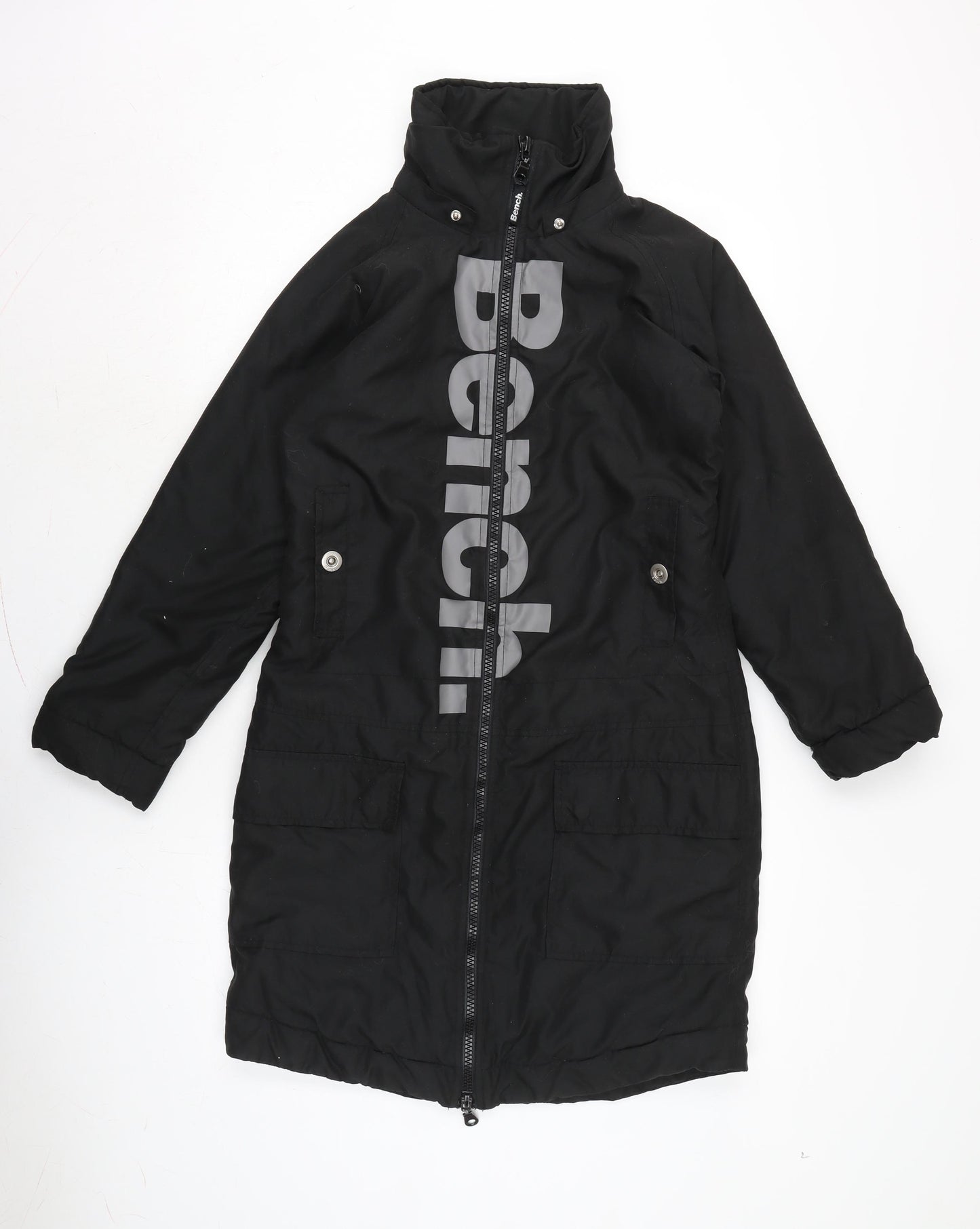 Bench Womens Black Quilted Coat Size S Zip