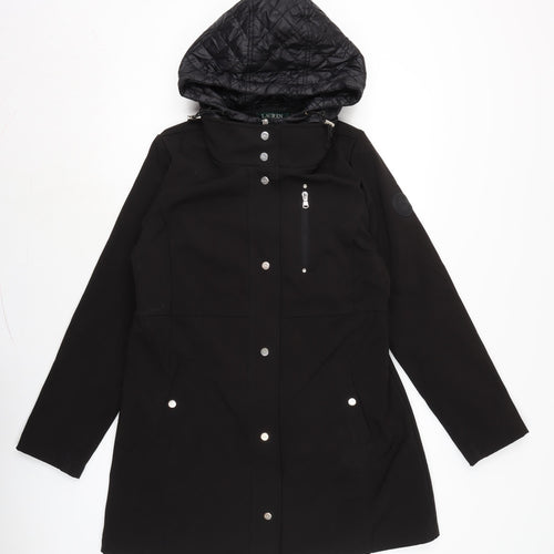 Ralph Lauren Womens Black Anorak Coat Size S Zip - Detail to back of arms.