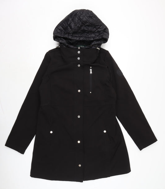 Ralph Lauren Womens Black Anorak Coat Size S Zip - Detail to back of arms.