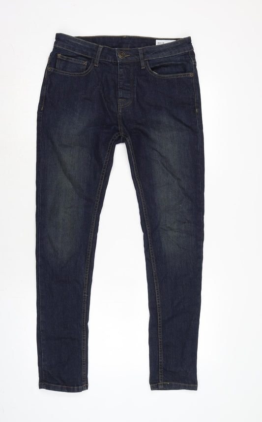 Denim & Co. Mens Blue Cotton Blend Skinny Jeans Size 30 in L29 in Regular Button