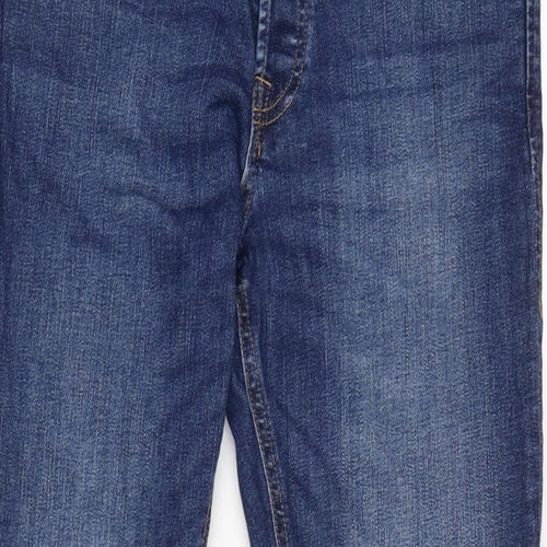 JACK & JONES Mens Blue Cotton Blend Straight Jeans Size 30 in L30 in Regular Button