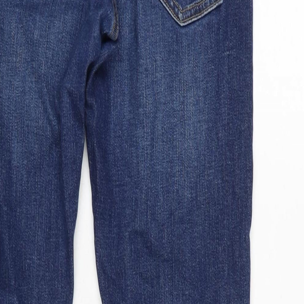 JACK & JONES Mens Blue Cotton Blend Straight Jeans Size 30 in L30 in Regular Button