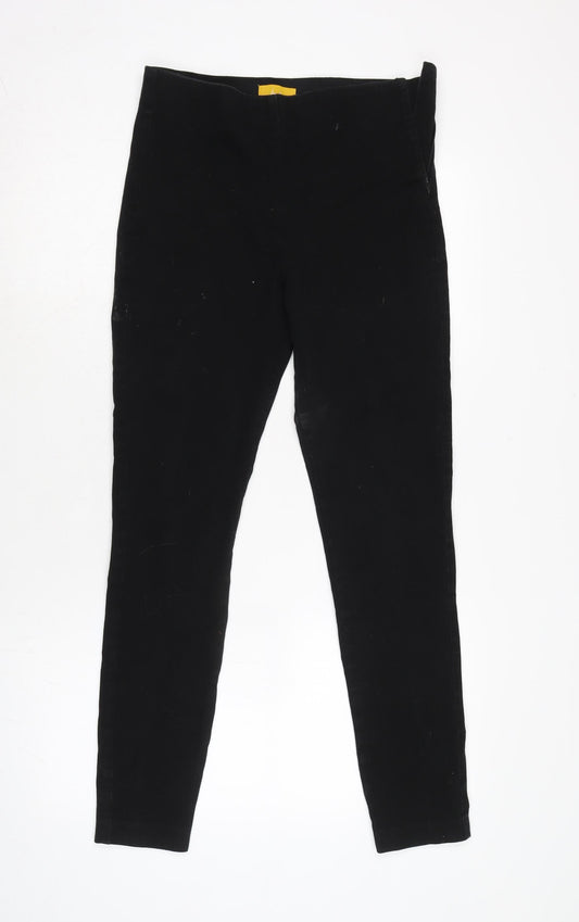 Joules Womens Black Cotton Blend Tapered Jeans Size 10 L28 in Extra-Slim Zip