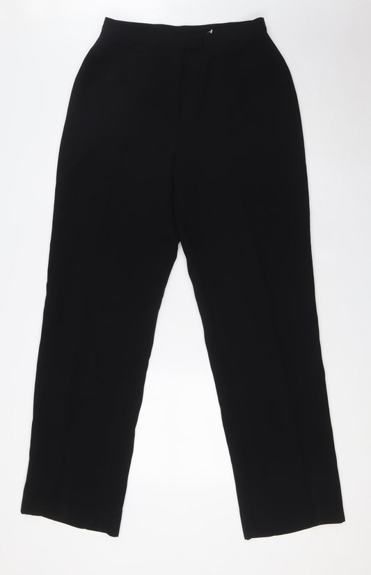 Principles Womens Black Polyester Trousers Size 14 L32 in Regular Zip