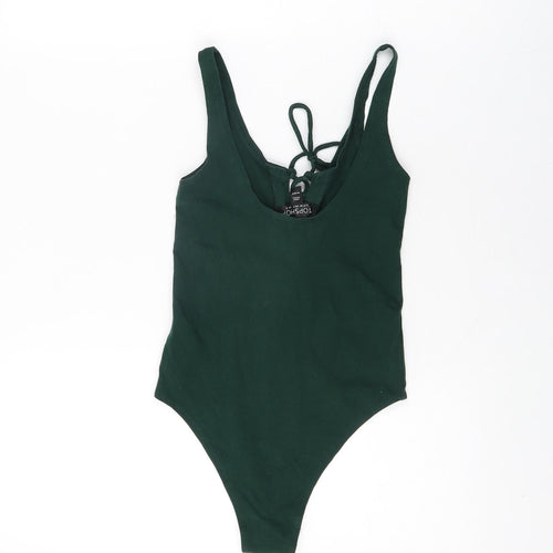 Topshop Womens Green Cotton Bodysuit One-Piece Size 6 Snap