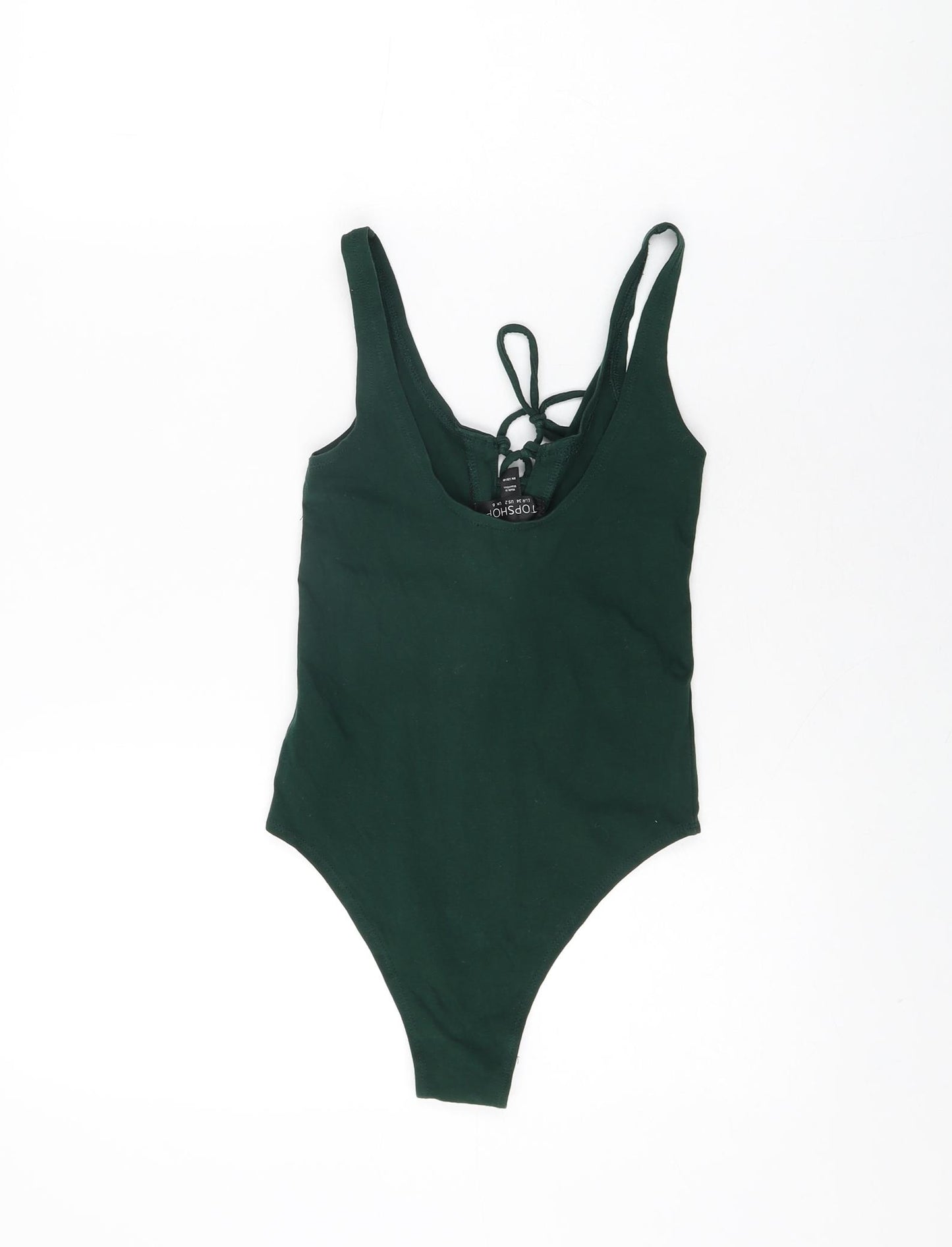 Topshop Womens Green Cotton Bodysuit One-Piece Size 6 Snap