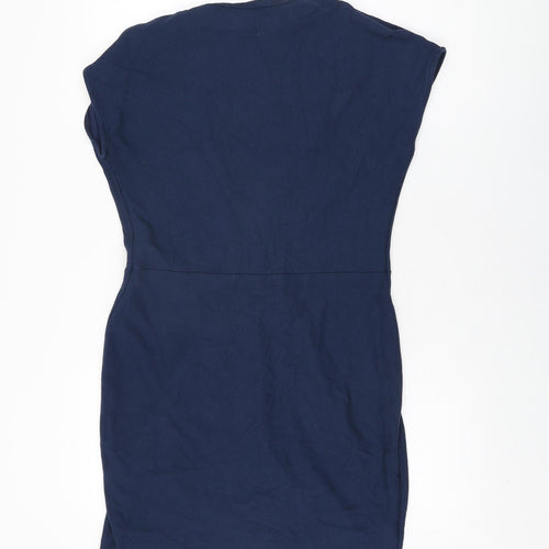 NEXT Womens Blue Cotton Bodycon Size 14 Round Neck Pullover