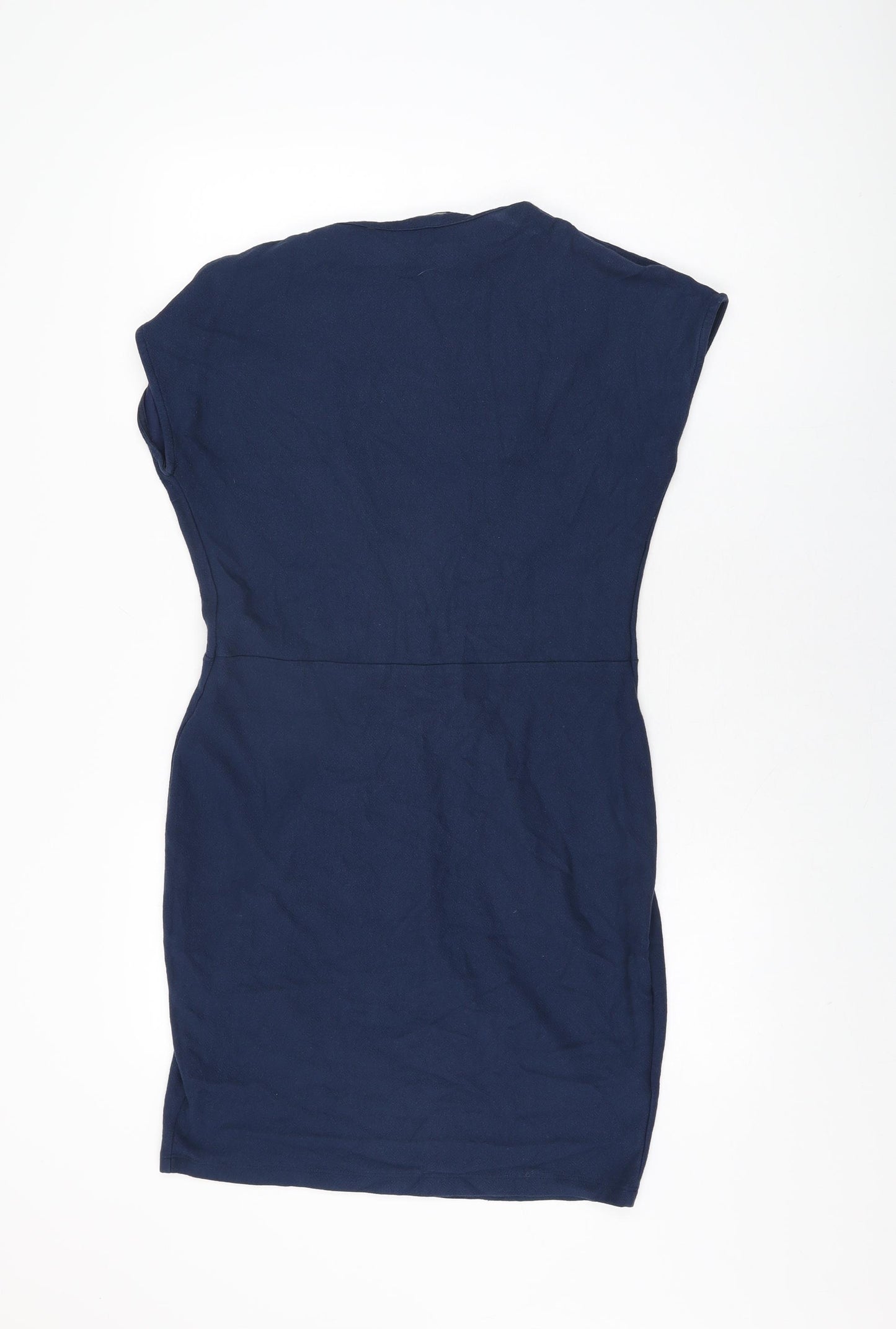 NEXT Womens Blue Cotton Bodycon Size 14 Round Neck Pullover