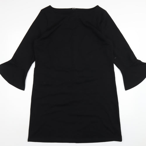 Gap Womens Black Polyester A-Line Size L Round Neck Zip