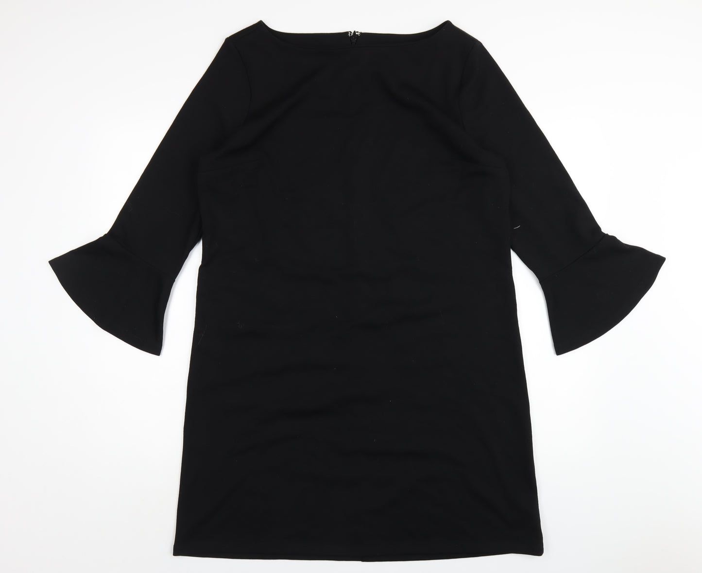 Gap Womens Black Polyester A-Line Size L Round Neck Zip