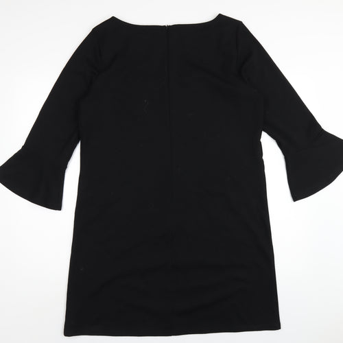 Gap Womens Black Polyester A-Line Size L Round Neck Zip