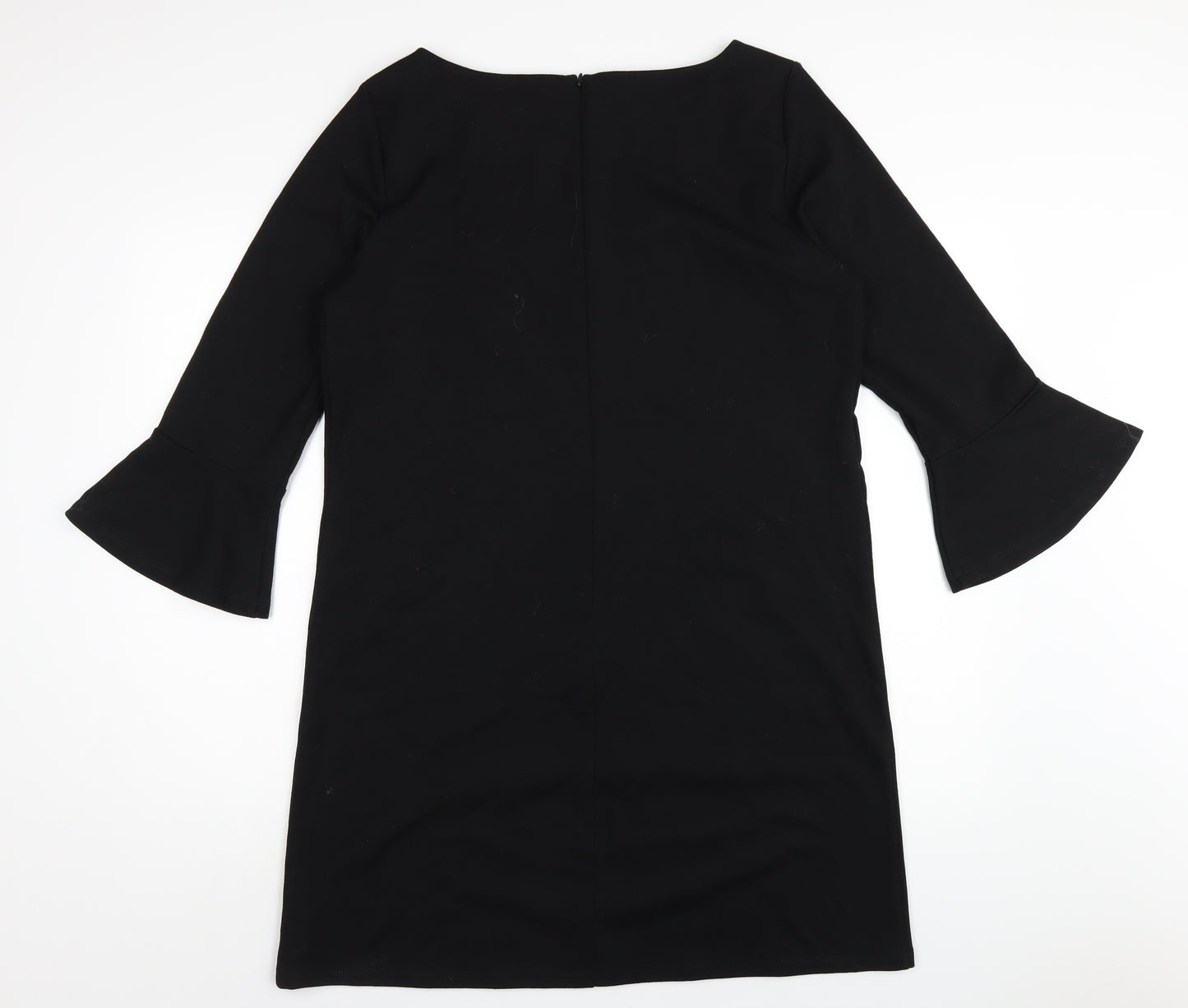 Gap Womens Black Polyester A-Line Size L Round Neck Zip