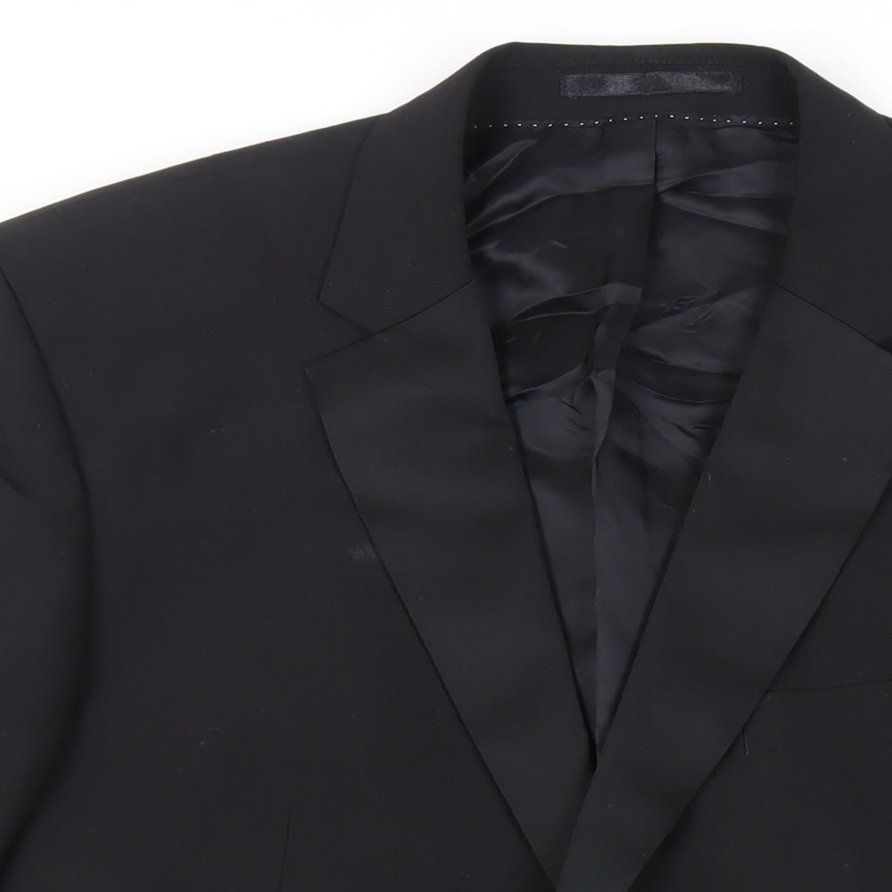 Karl Jackson Mens Black Polyester Tuxedo Suit Jacket Size 44 Regular