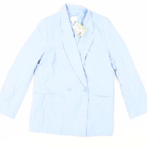 H&M Womens Blue Jacket Blazer Size S Button