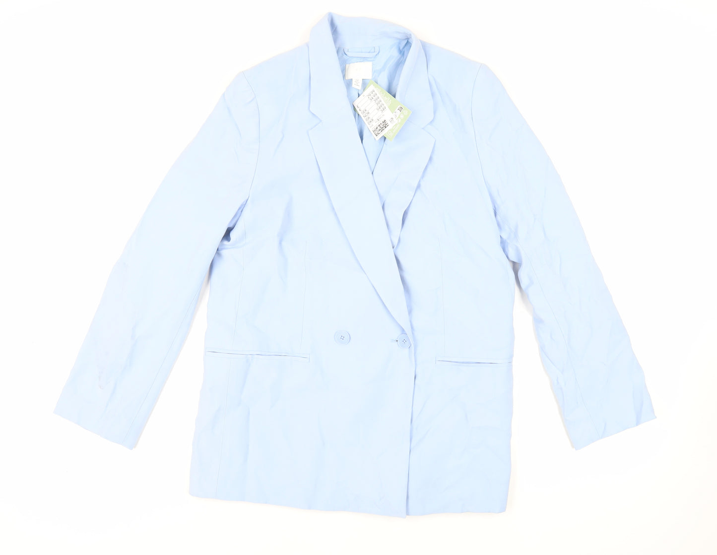 H&M Womens Blue Jacket Blazer Size S Button