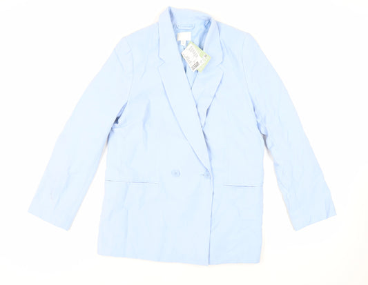 H&M Womens Blue Jacket Blazer Size S Button