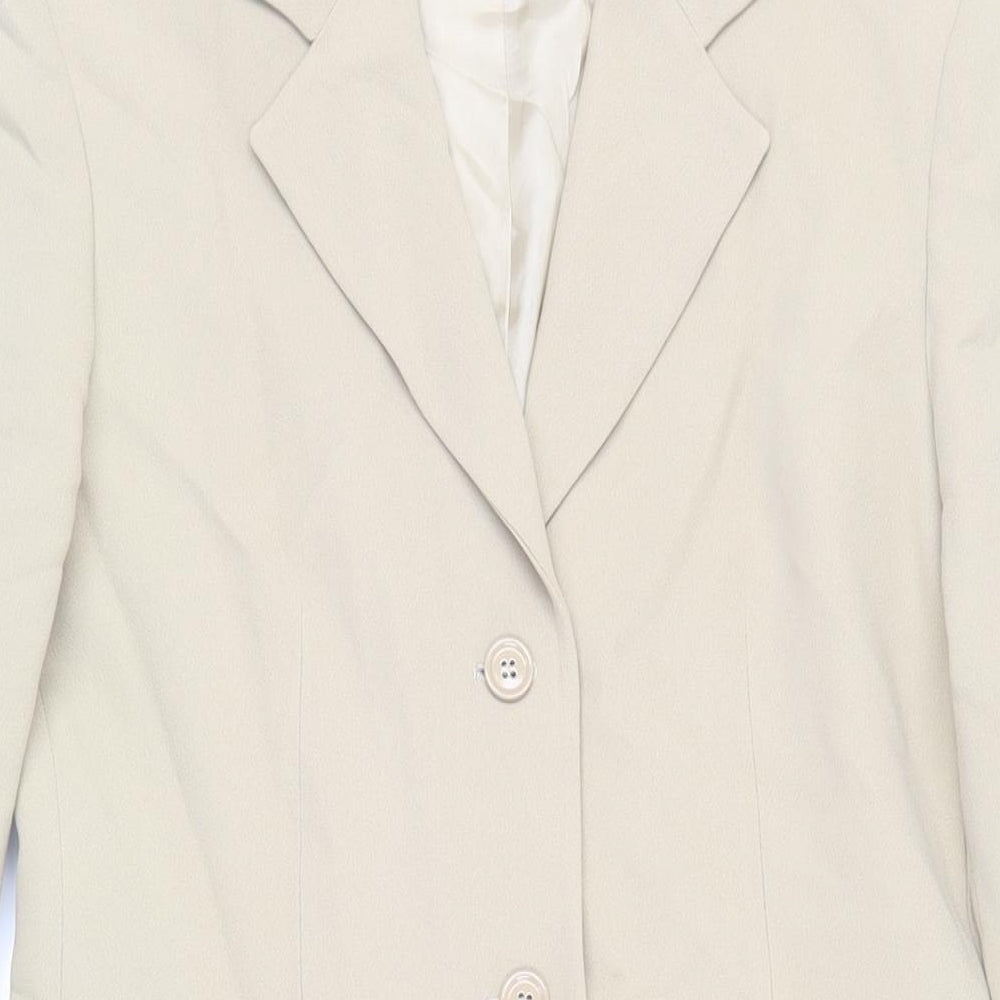 Madeline Womens Beige Jacket Blazer Size S Button - Size S-M Vintage