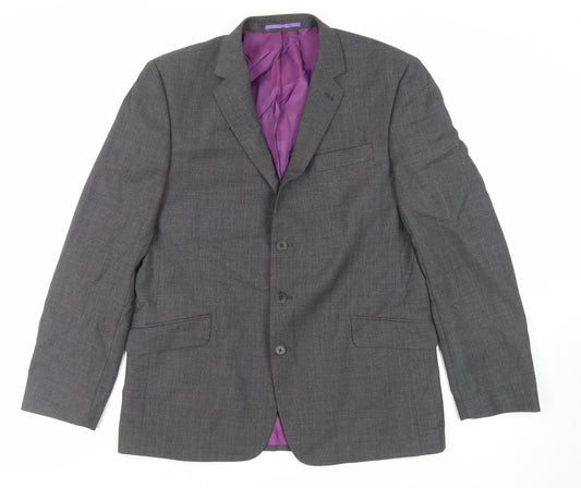 NEXT Mens Grey Wool Jacket Suit Jacket Size 44 Regular