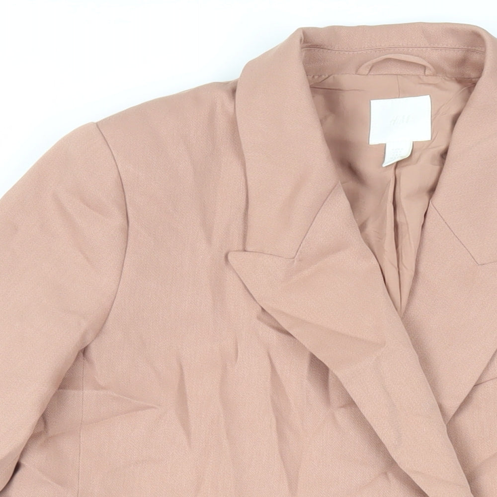 H&M Womens Pink Jacket Blazer Size S Button