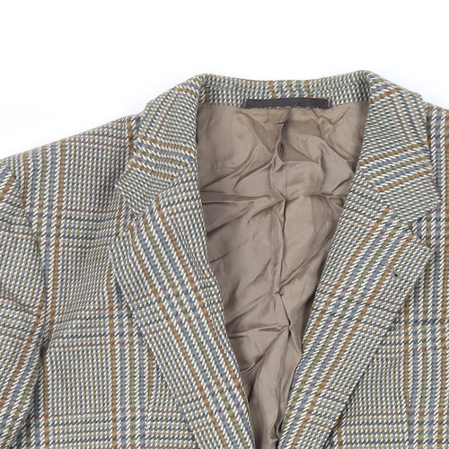 Frederick L. Mabb Mens Green Plaid Wool Jacket Blazer Size 38 Regular - Vintage