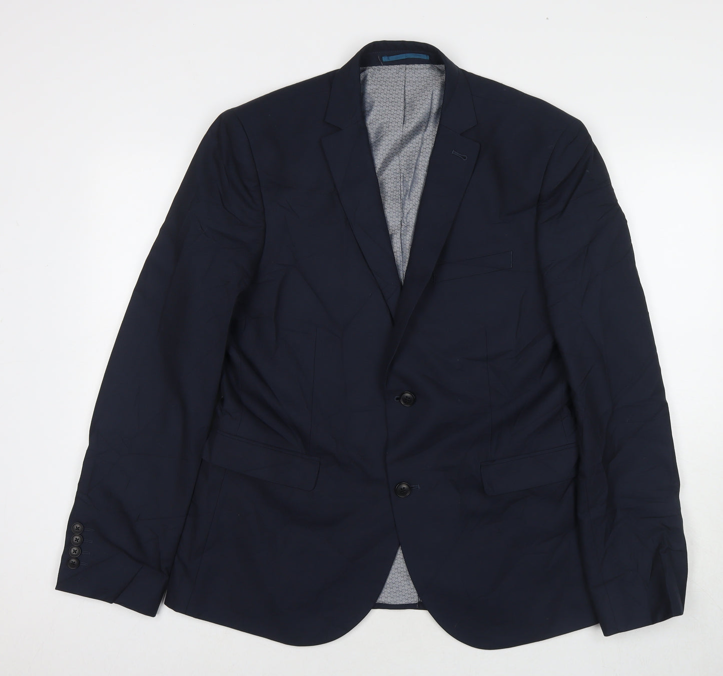 NEXT Mens Blue Polyester Jacket Suit Jacket Size 42 Regular