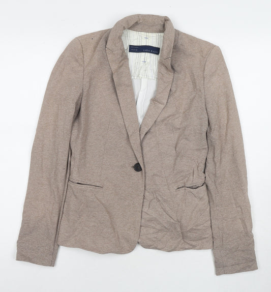 Zara Womens Brown Jacket Blazer Size S Button