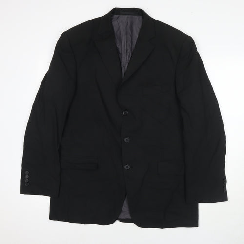 Marks and Spencer Mens Black Polyester Jacket Suit Jacket Size 42 Regular