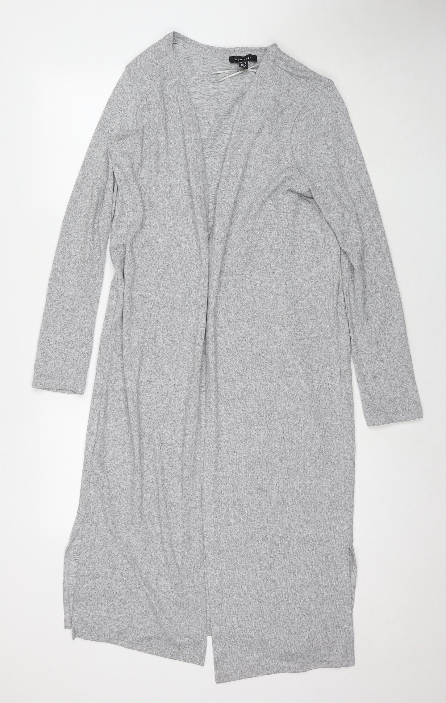 New Look Womens Grey V-Neck Polyester Cardigan Jumper Size 12