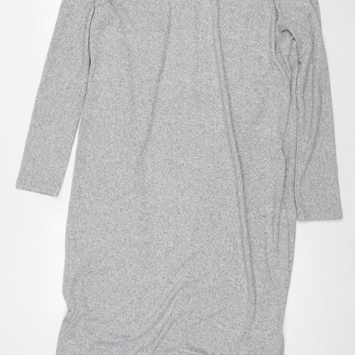 New Look Womens Grey V-Neck Polyester Cardigan Jumper Size 12