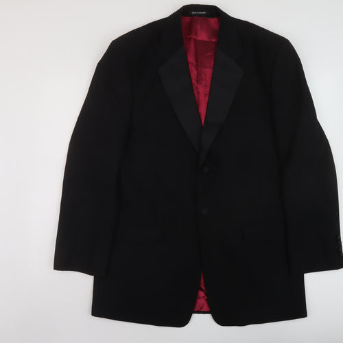 Dale Rhodes Mens Black Polyester Jacket Suit Jacket Size 44 Regular