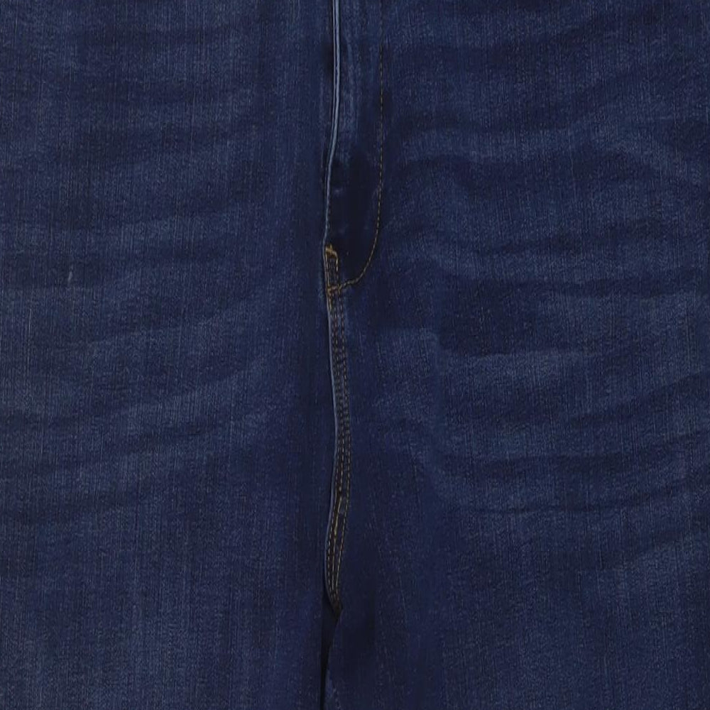 Marks and Spencer Womens Blue Cotton Skinny Jeans Size 20 L28 in Regular Button