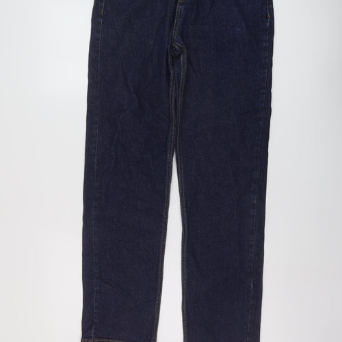 John Lewis Mens Blue Cotton Straight Jeans Size 30 in L32 in Regular Button