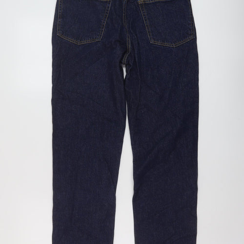 John Lewis Mens Blue Cotton Straight Jeans Size 30 in L32 in Regular Button