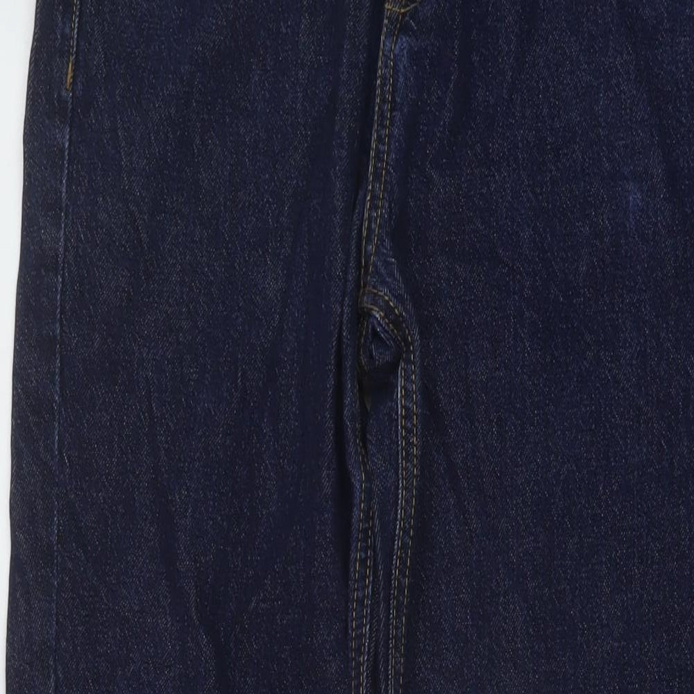 John Lewis Mens Blue Cotton Straight Jeans Size 30 in L32 in Regular Button