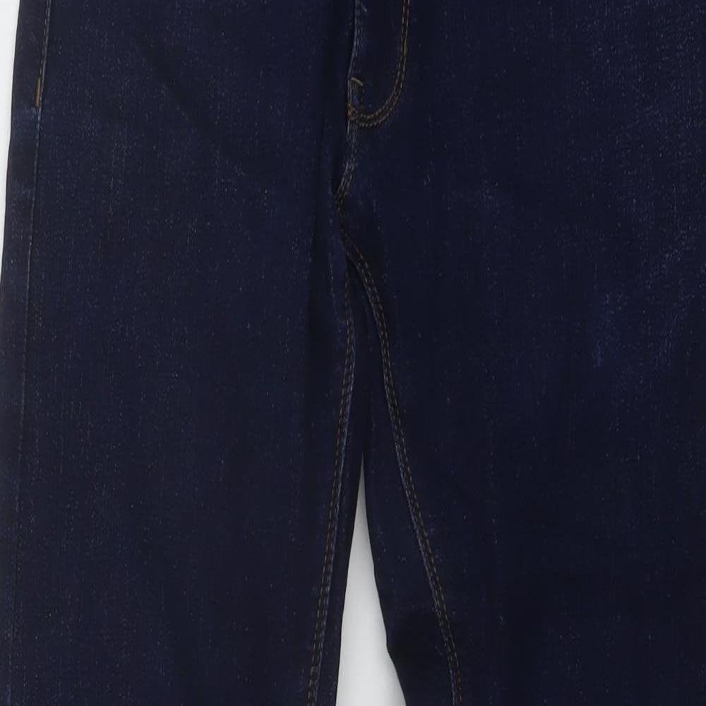 Marks and Spencer Mens Blue Cotton Straight Jeans Size 30 in L31 in Slim Button