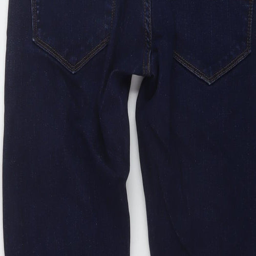 Marks and Spencer Mens Blue Cotton Straight Jeans Size 30 in L31 in Slim Button