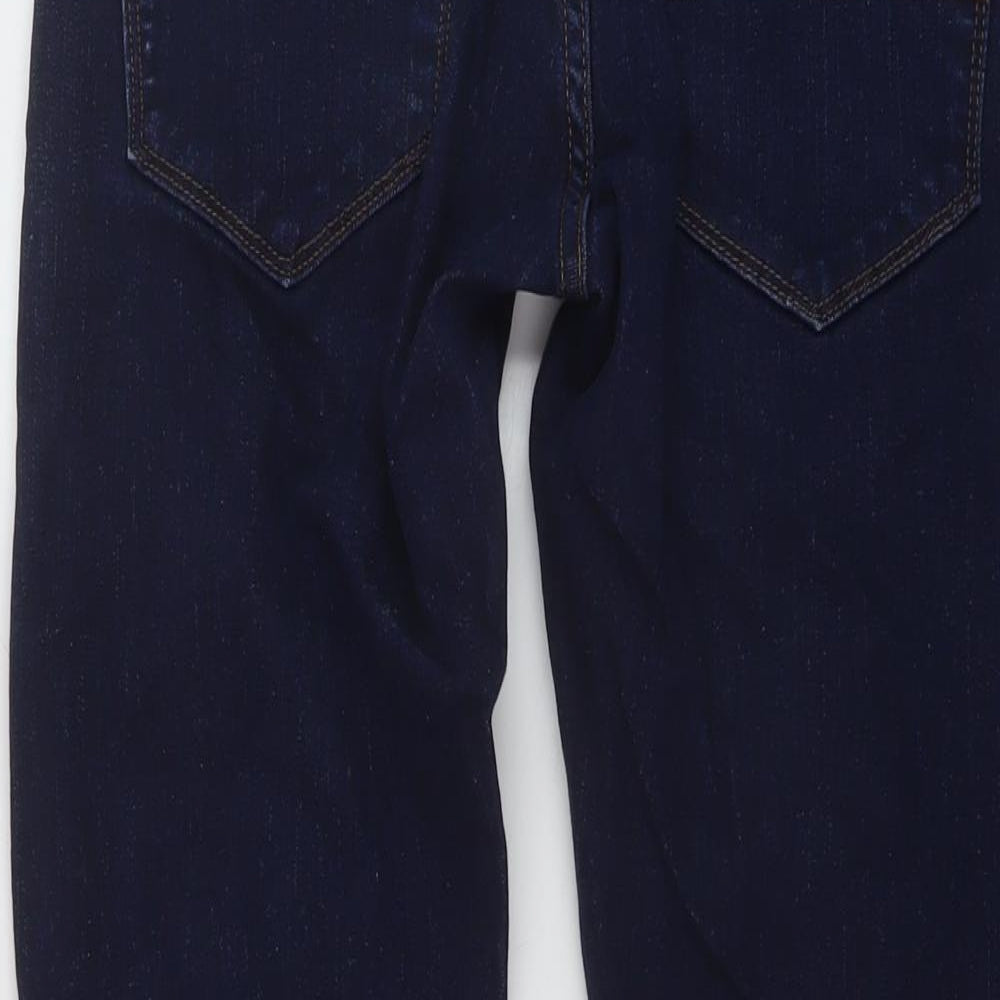 Marks and Spencer Mens Blue Cotton Straight Jeans Size 30 in L31 in Slim Button