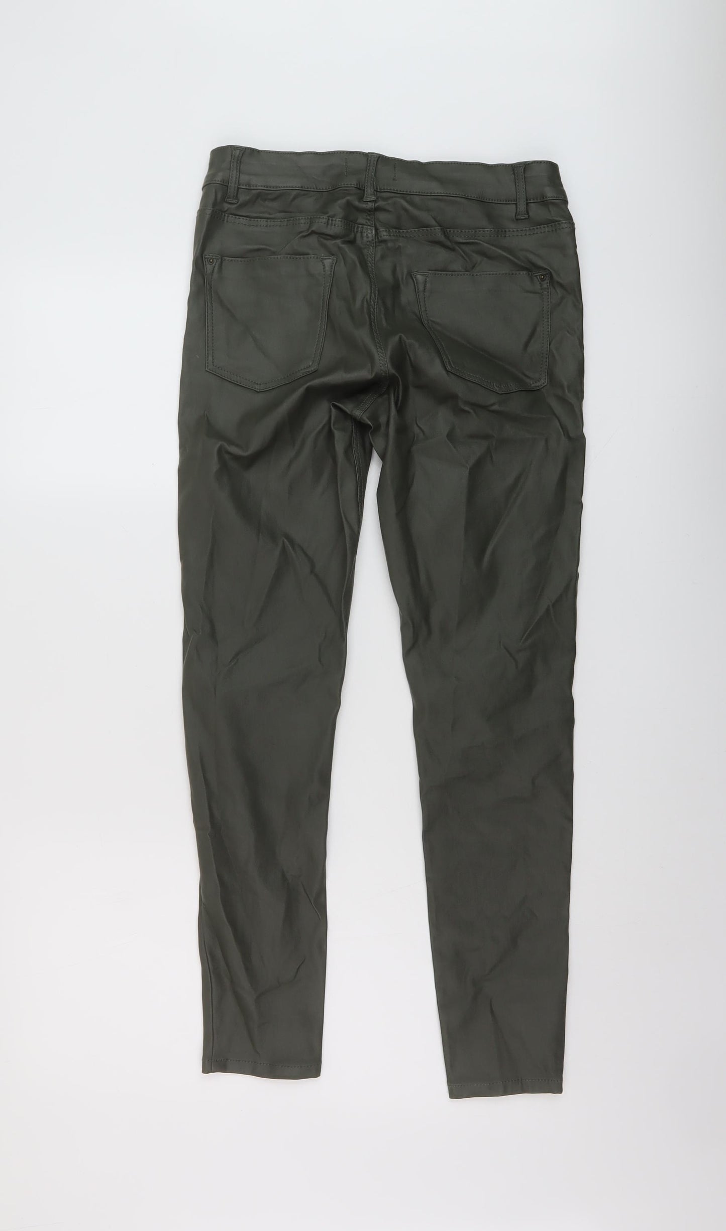 Dorothy Perkins Womens Green Viscose Trousers Size 10 L28 in Regular Button