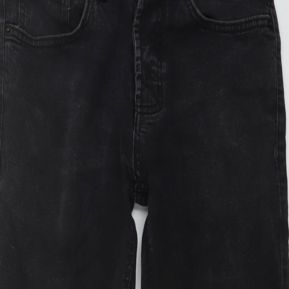 Denim & Co. Mens Black Cotton Straight Jeans Size 30 in L30 in Regular Button