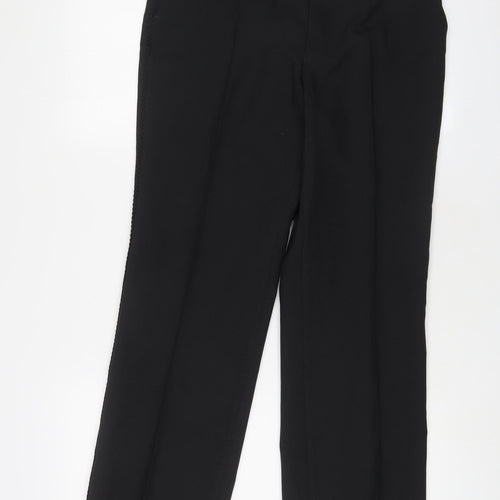 C&A Womens Black Polyester Trousers Size 10 L30 in Regular Hook & Eye - Embroidered