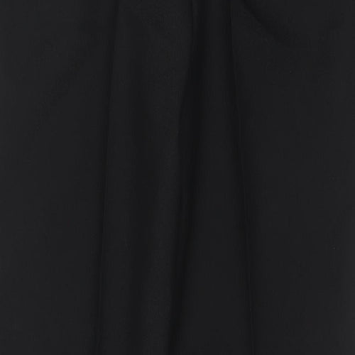 C&A Womens Black Polyester Trousers Size 10 L30 in Regular Hook & Eye - Embroidered