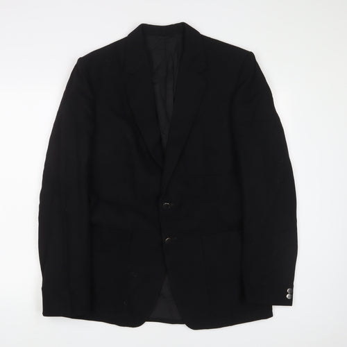 Peter Smithard Mens Black Polyester Jacket Suit Jacket Size 38 Regular