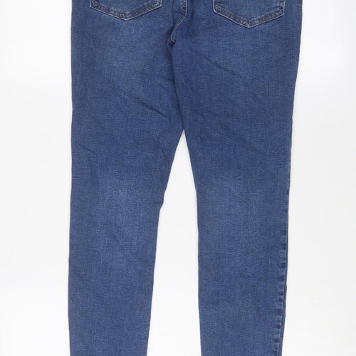 Denim & Co. Womens Blue Cotton Skinny Jeans Size 12 L26 in Regular Zip