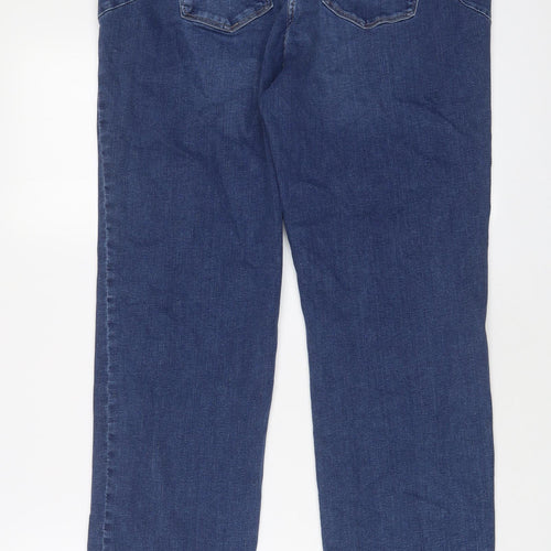 NEXT Womens Blue Cotton Straight Jeans Size 20 L31 in Slim Zip