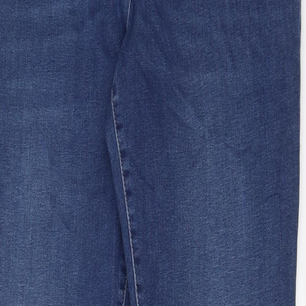 NEXT Womens Blue Cotton Straight Jeans Size 20 L31 in Slim Zip