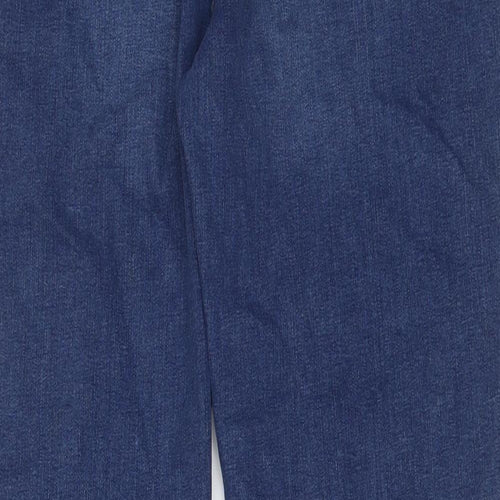 NEXT Womens Blue Cotton Straight Jeans Size 20 L31 in Slim Zip