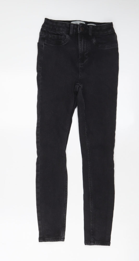 New Look Womens Black Cotton Skinny Jeans Size 10 L25 in Regular Zip