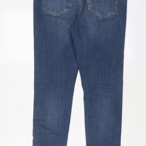 Marks and Spencer Womens Blue Cotton Skinny Jeans Size 20 L28 in Regular Zip