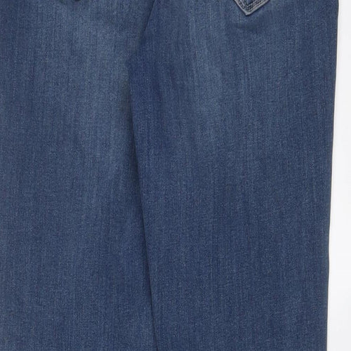 Marks and Spencer Womens Blue Cotton Skinny Jeans Size 20 L28 in Regular Zip